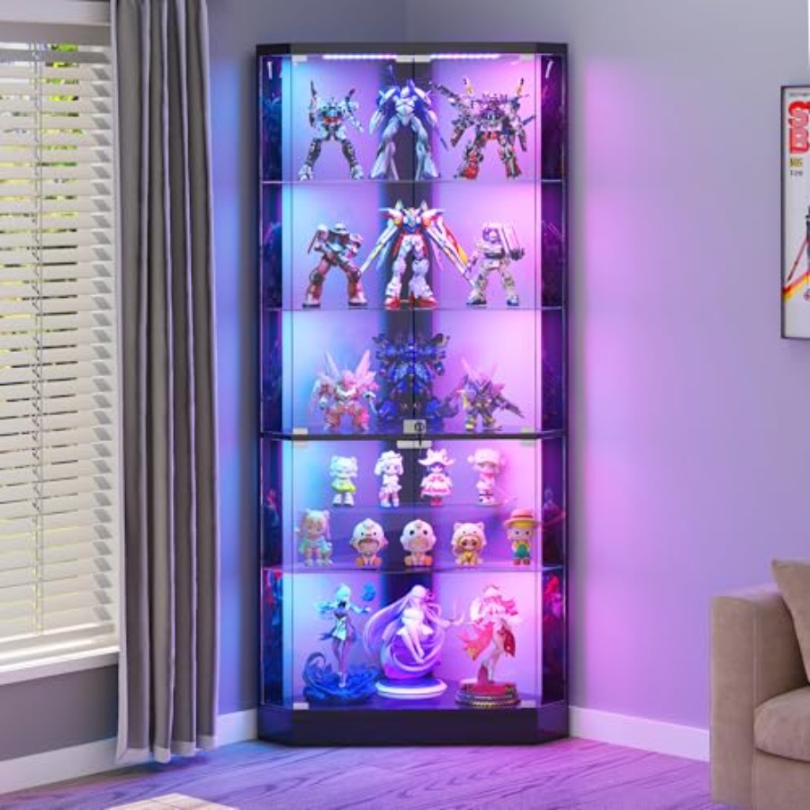 Corner Display Case with RGB L - Display Case Acrylic review and price