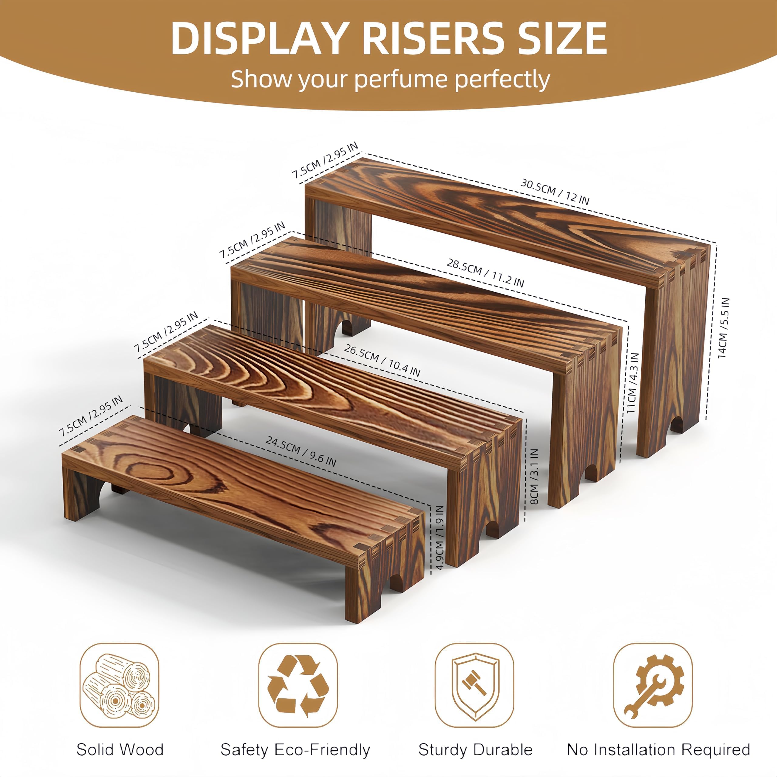 2 Set Wooden Tiered Risers Dis - Display Risers Set review and price